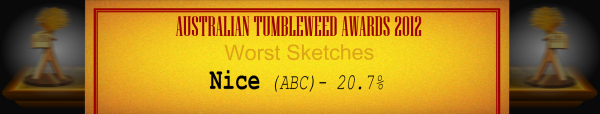 Australian Tumbleweed Awards 2012 - Wost Sketches - Runner-Up: Nice (ABC) - 20.7%