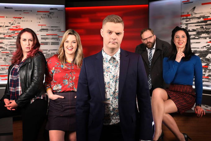 The cast of Tonightly with Tom Ballard