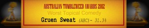Australian Tumbleweed Awards 2012 - Runner Up: Gruen Sweat (ABC) - 31.3%