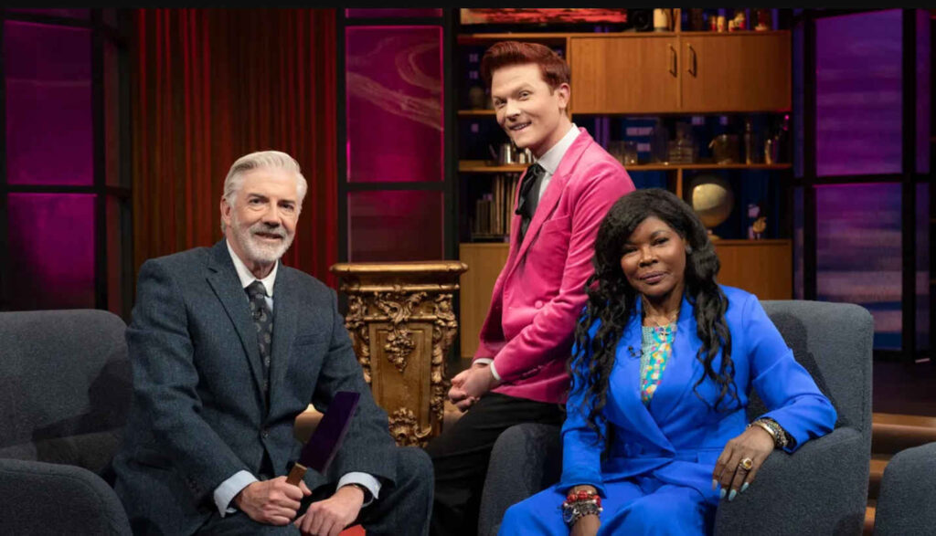 Shaun Micallef, Rhys Nicholas and Marcia Hines on the set of Eve of Destruction