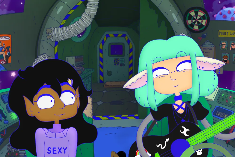 Two women in a space ship