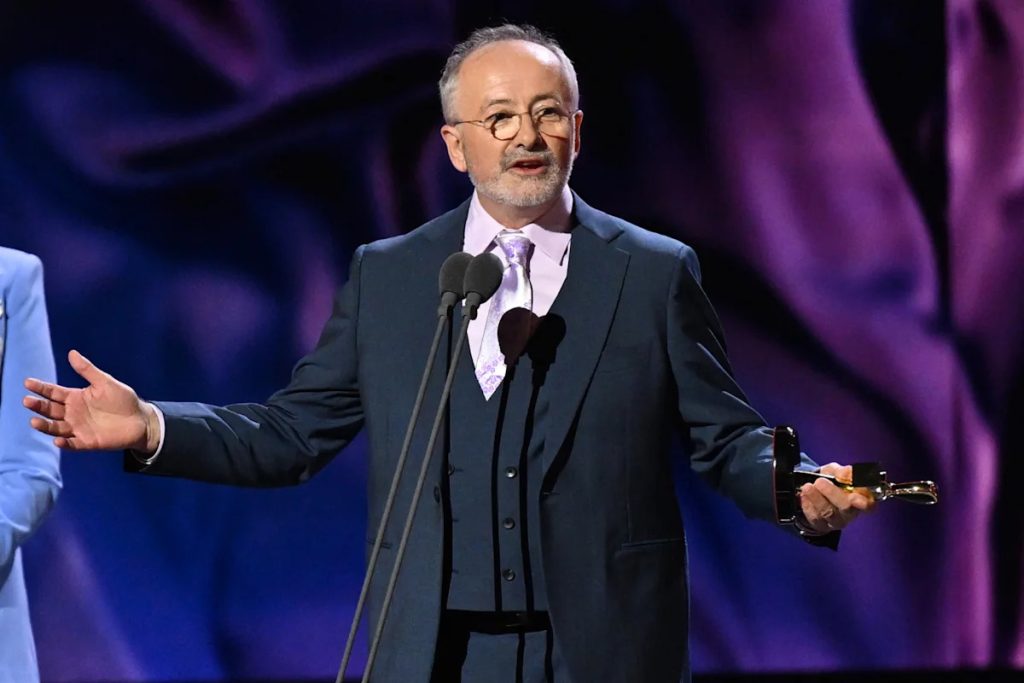 Andrew Denton accepts his Hall of Fame Logie awards